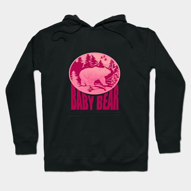 Pink Woodland Baby Bear Camping Cub Hoodie by taiche